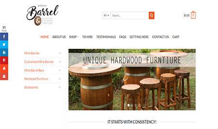 Bargain Barrel Hire, Website